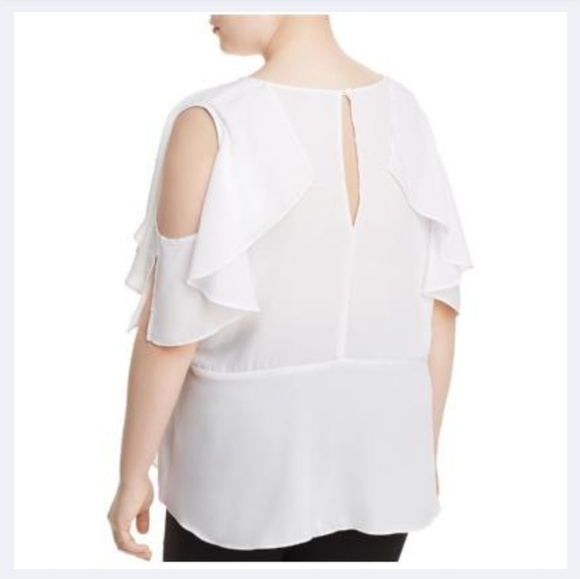 NWOT Keyhole Cold Shoulder Blouse - Picture 2 of 4